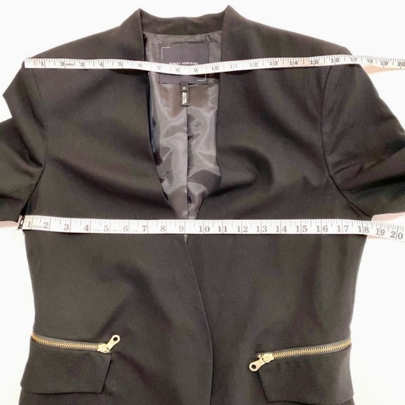 ROBERT RODRIGUEZ Sia Black Crepe Open Front Blazer Sz 6 Career Office Siren - Picture 13 of 15